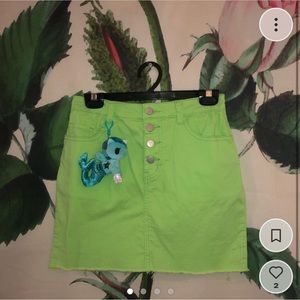 Superdown Neon Green Mini Skirt